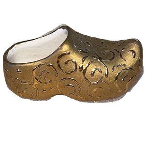 Mini Clog Shoe Hedy 1971 Porcelain  4” Gold Encrusted Orb’s Vintage Signed